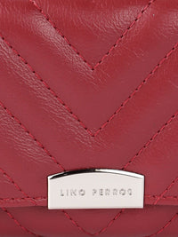 Lino Perros Women Geometric Textured Envelope Wallet with Quilted Detail
