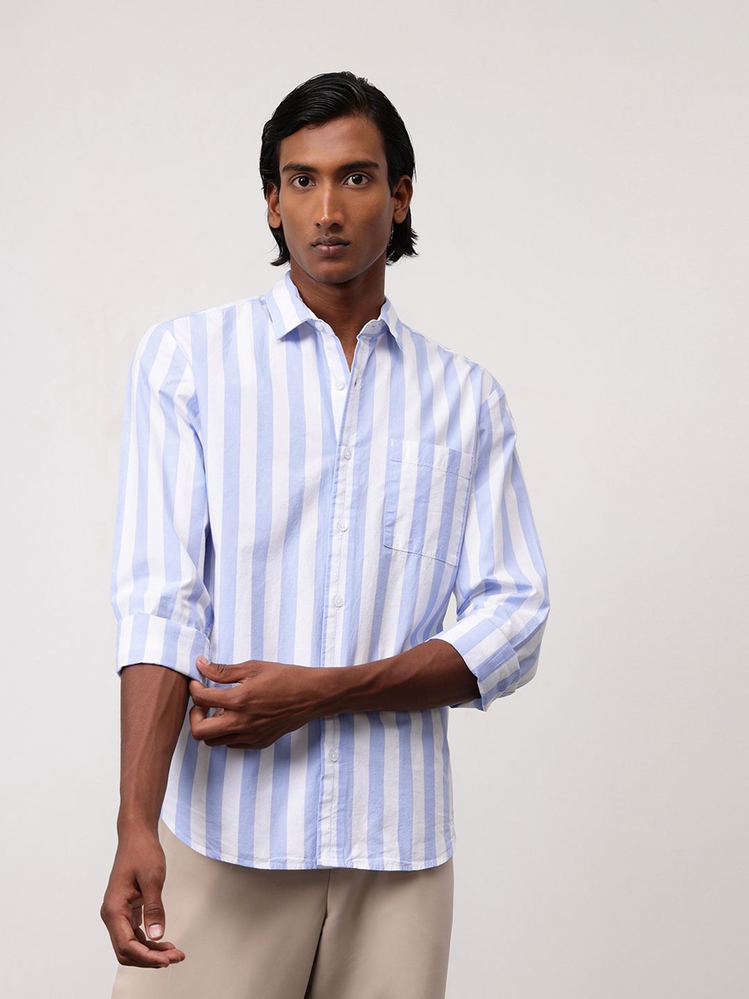 ether Men Classic Pure Cotton Striped Shirt