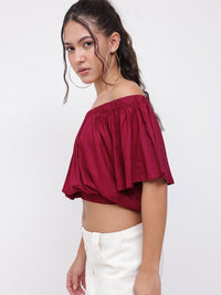 DressBerry Rich Warm Off Shoulder Crop Top