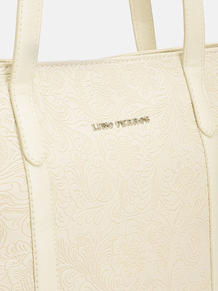 Lino Perros Floral Textured Structured Laptop Shoulder Bag