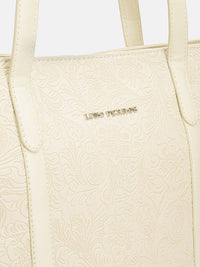 Lino Perros Floral Textured Structured Laptop Shoulder Bag