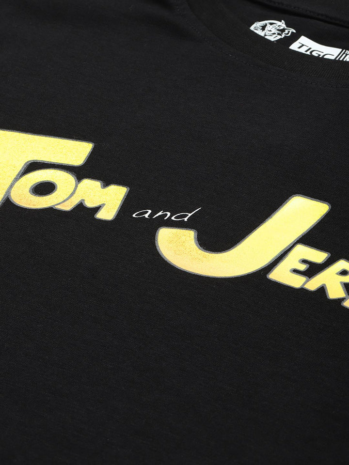 The Indian Garage Co Tom & Jerry Printed Oversized Pure Cotton T-shirt