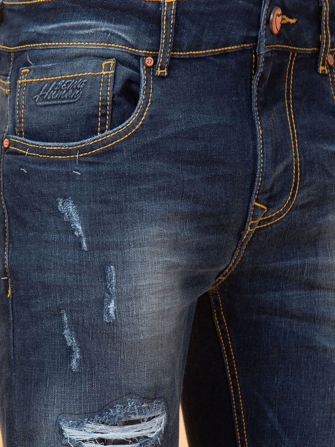 Being Human Men Slim Fit Mildly Distressed Heavy Fade Stretchable Jeans