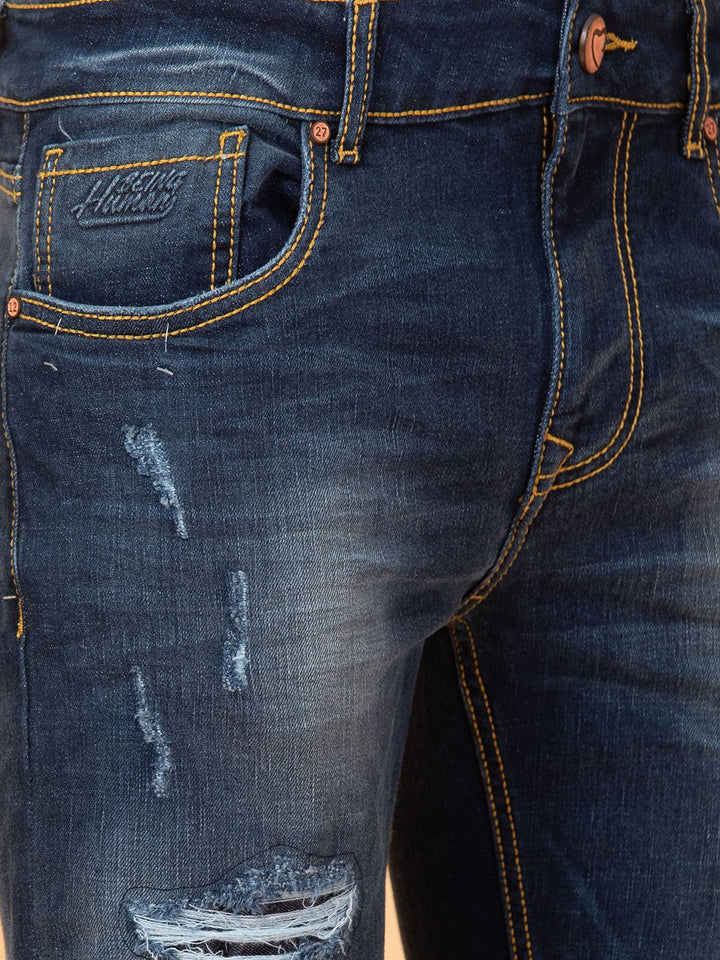 Being Human Men Slim Fit Mildly Distressed Heavy Fade Stretchable Jeans