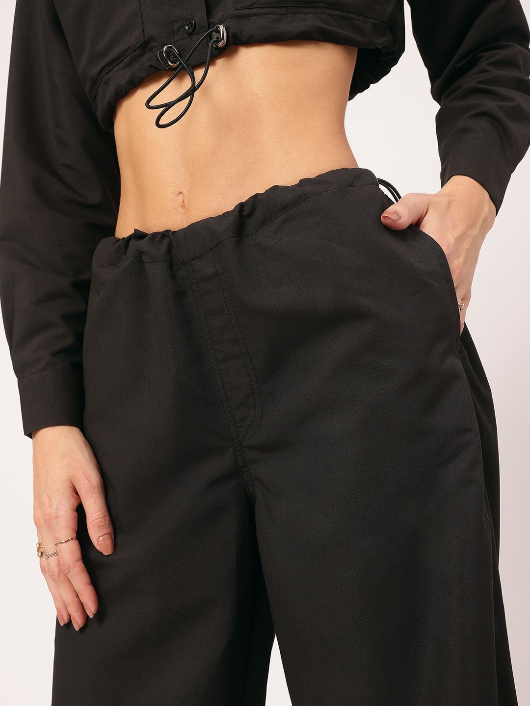 DressBerry Everyday Explorer Crop Shirt & Parachute Pants Co-Ords with Toggles
