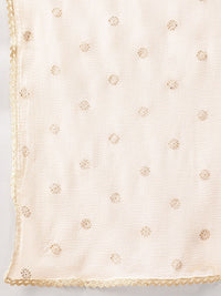 House of Pataudi Indie-Floral Foil Printed Jashn Kurta with Sharara & Dupatta