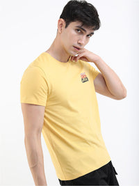 HIGHLANDER Men Yellow Printed  Slim Fit T-shirt