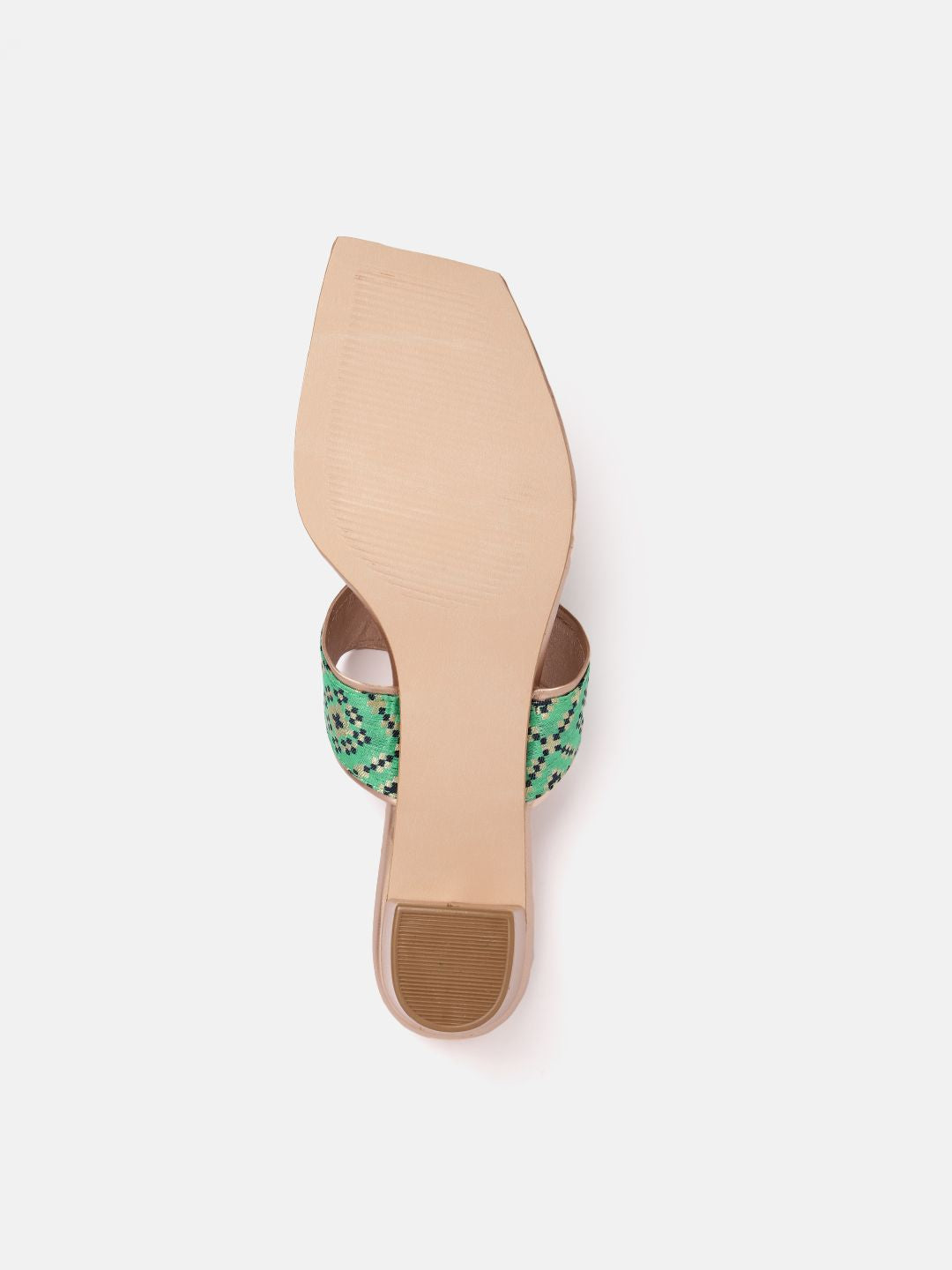 Anouk Women Ethnic Motifs Woven Design One-Toe Block Heels