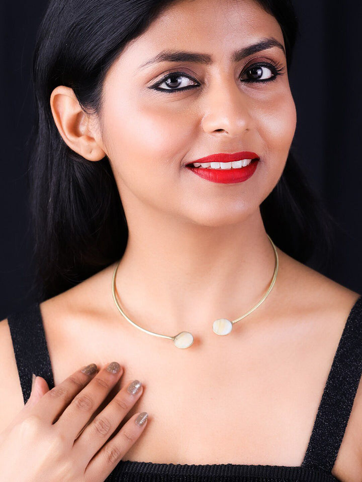 VOGUE PANASH Gold-Plated Mother of Pearl Necklace