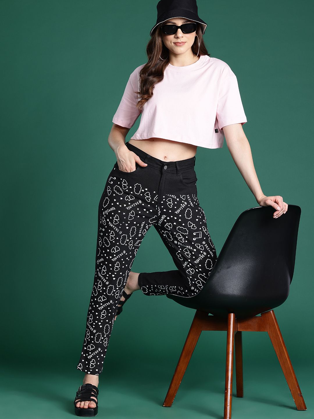 DressBerry Women Printed Mom Fit Jeans