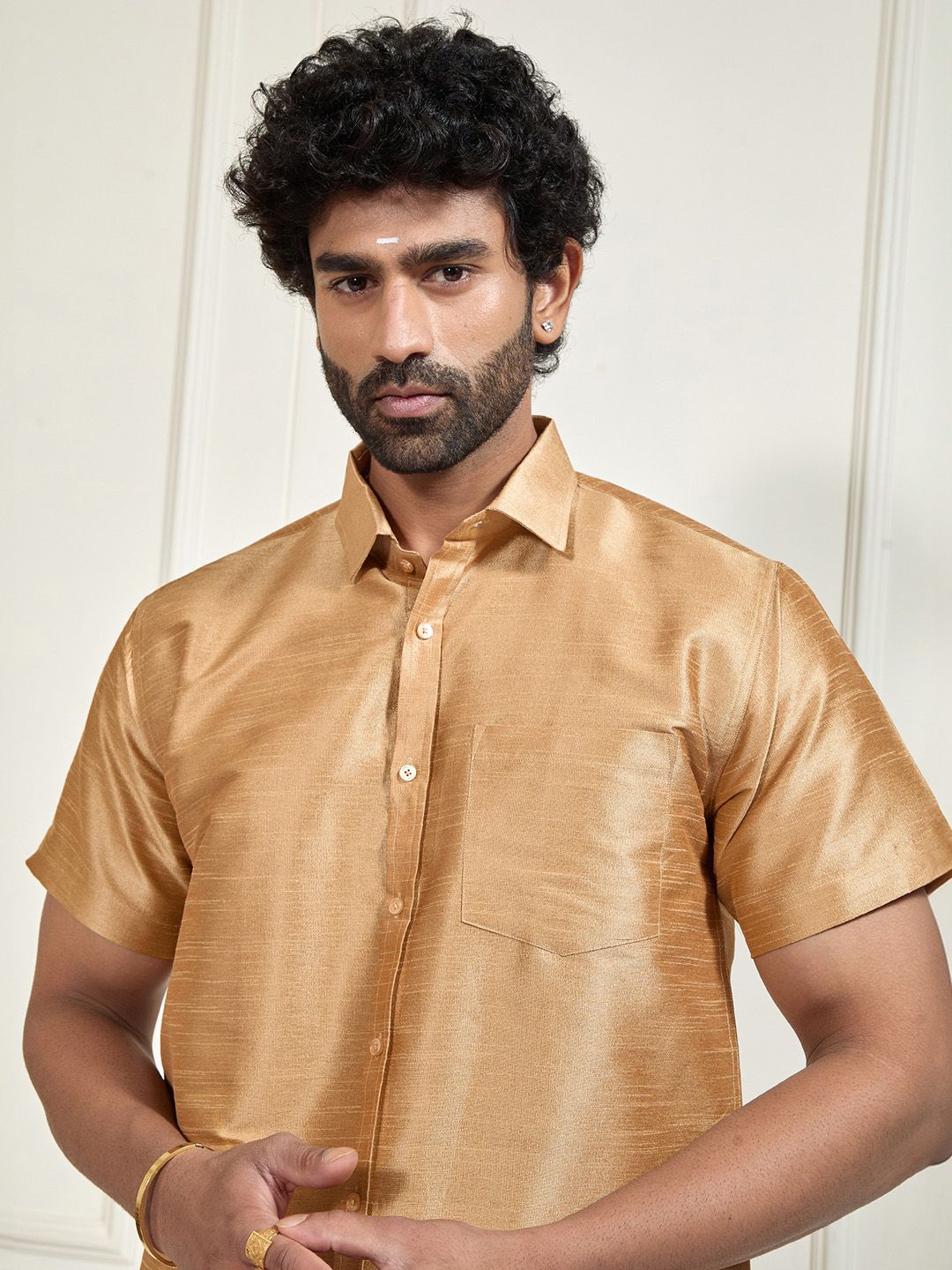 VASTRAMAY Premium Spread Collar Casual Shirt
