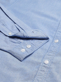 Thomas Scott Men Blue Slim Fit Pure Cotton Casual  Shirt