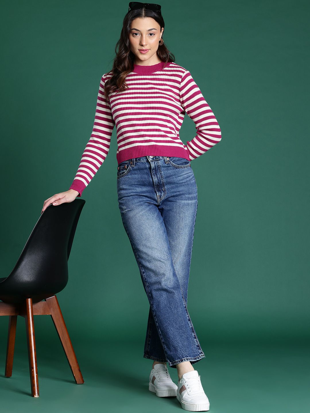 DressBerry Acrylic Striped Pullover