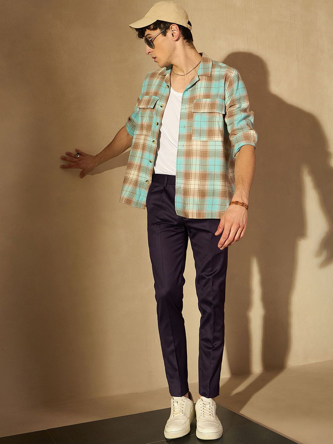 DENNISON Men Smart Tapered Fit Easy Wash Trousers