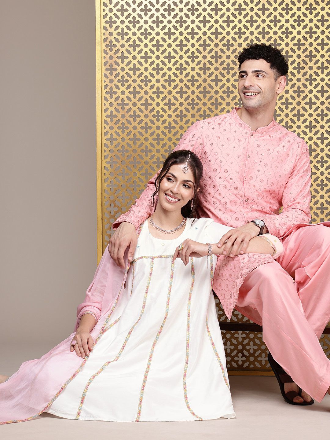 House of Pataudi Jashn Empire Gotta Patti Kurta with Salwar & Dupatta