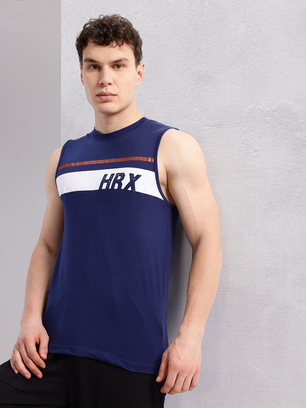 HRX by Hrithik Roshan Men Brand Logo Striped T-shirt