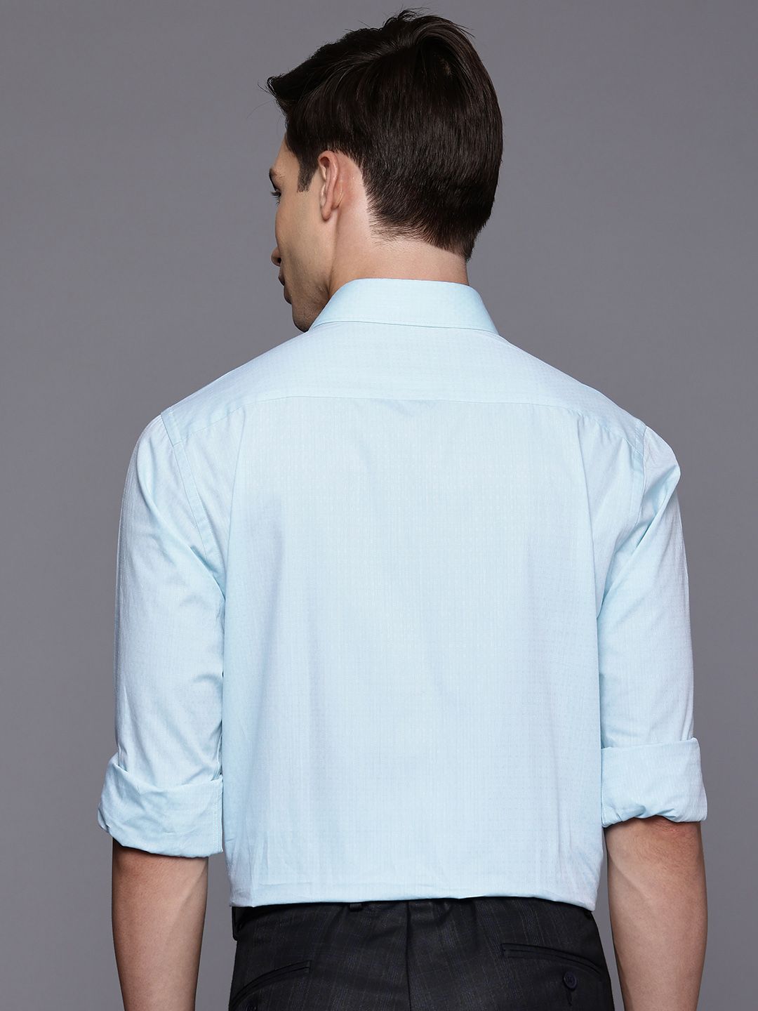 Raymond Slim Fit Textured Pure Cotton Formal Shirt