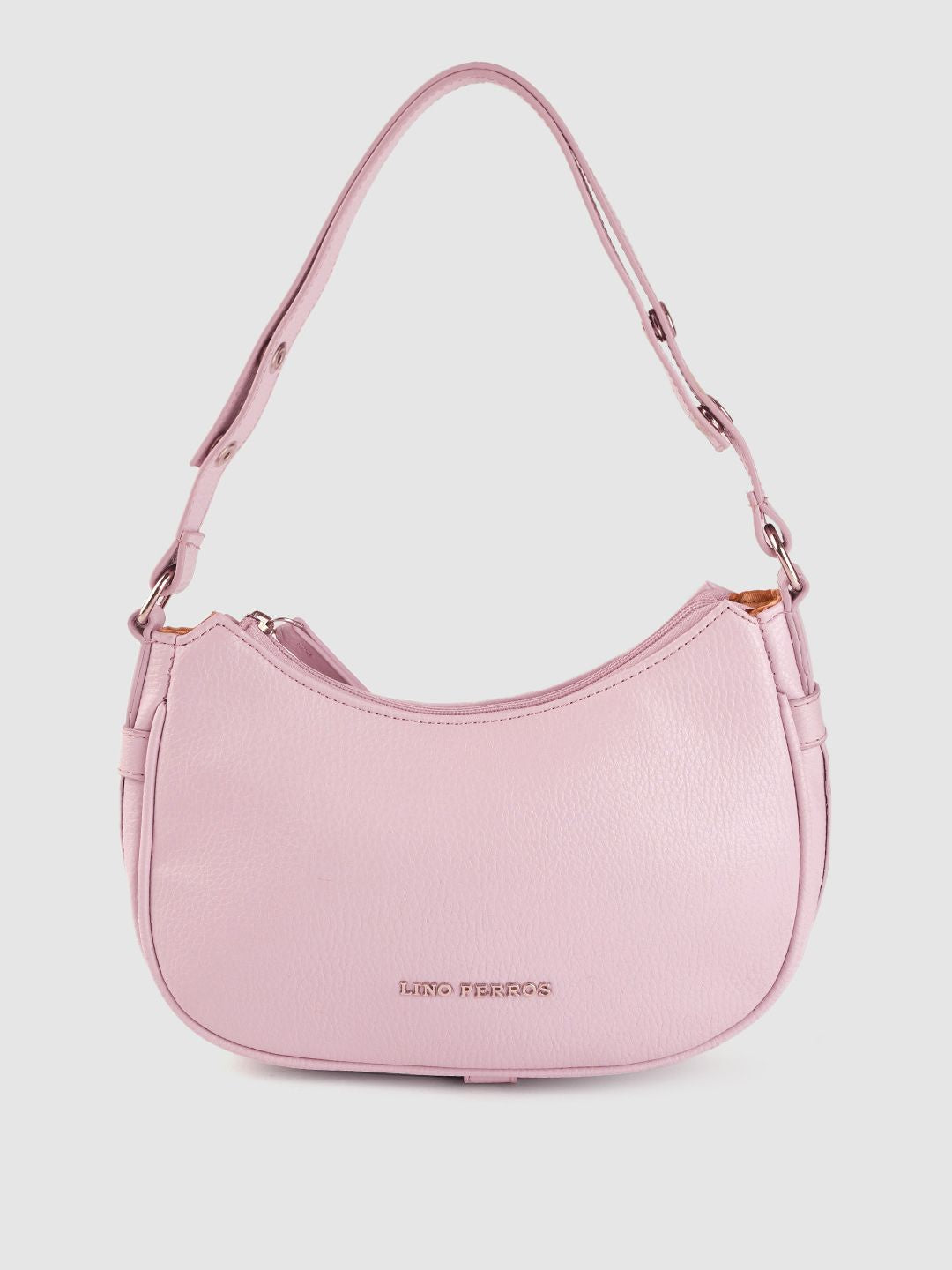 Lino Perros Women Lavender Solid Structured Baguette Bag