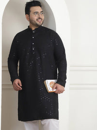 SOJANYA PLUS Embellished Sequinned Pure Cotton Kurta