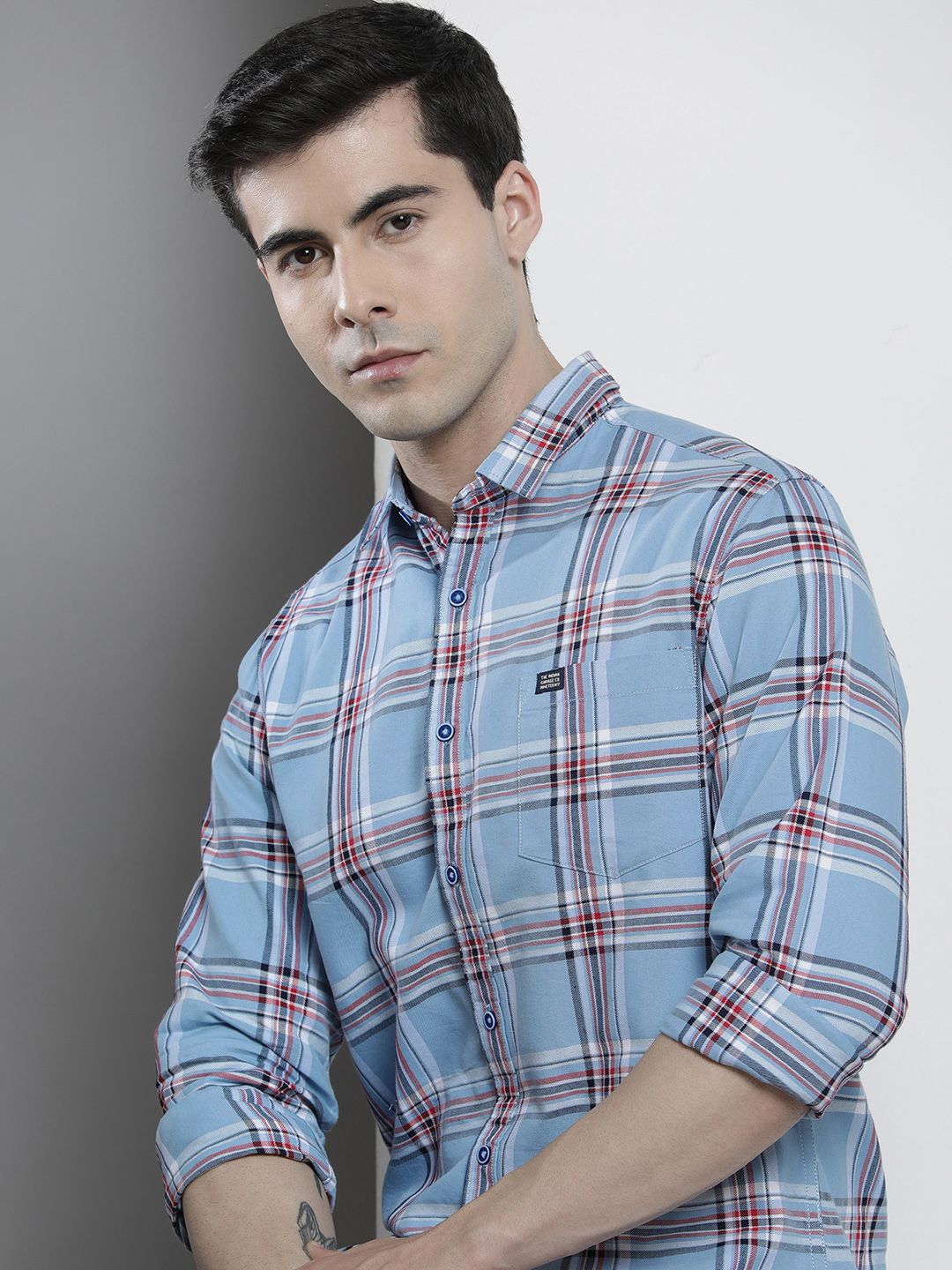 The Indian Garage Co Men Regular Fit Checked Casual Shirt