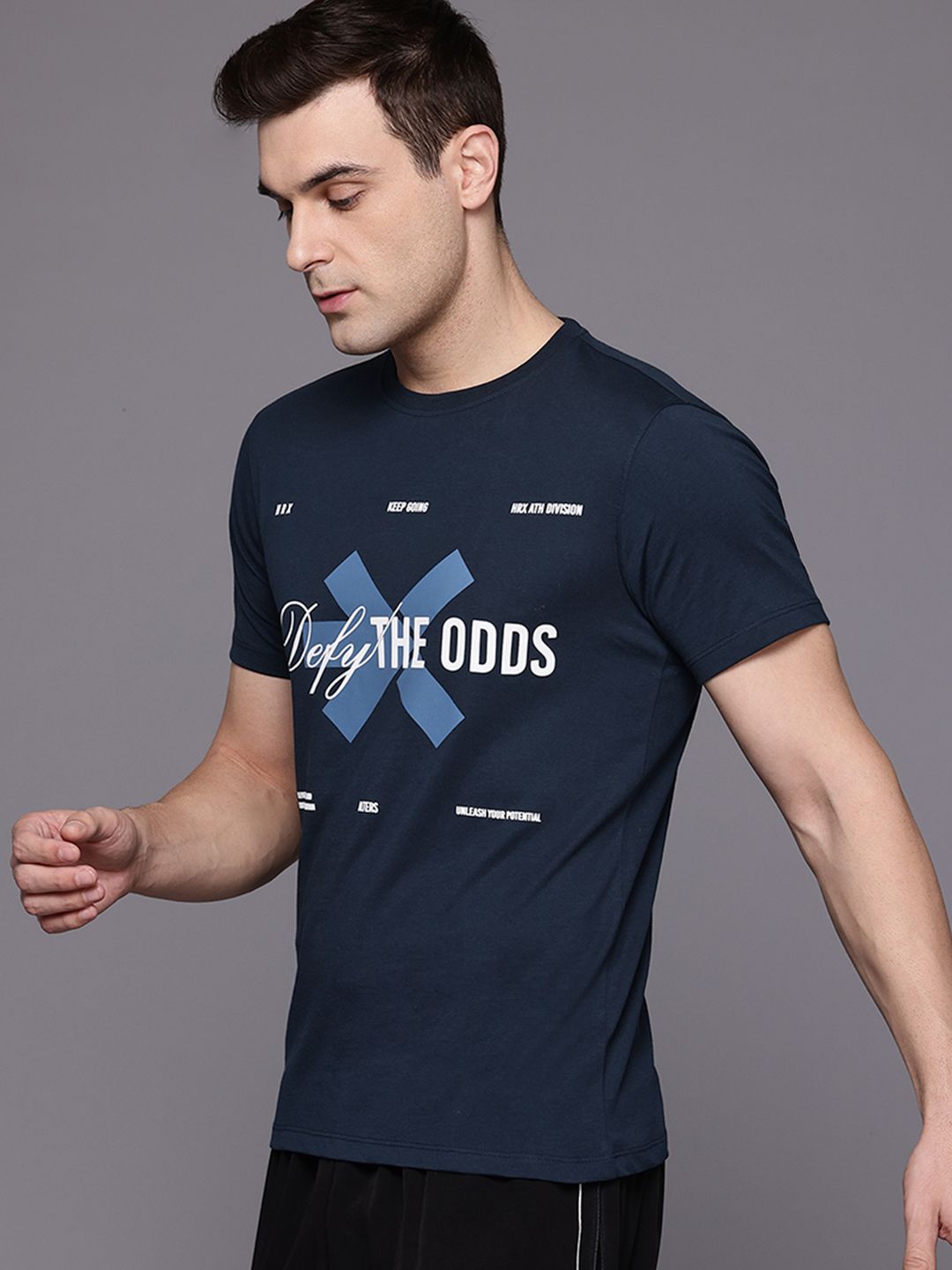HRX by Hrithik Roshan Typography Print Training T-shirt
