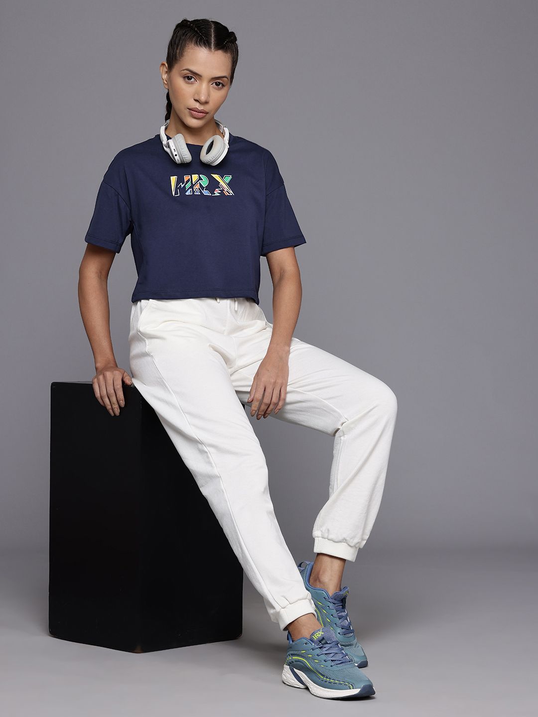 HRX by Hrithik Roshan Typography Printed Drop-Shoulder Sleeves Lifestyle T-shirt