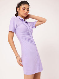 DressBerry Ruched Shirt-Style Dress