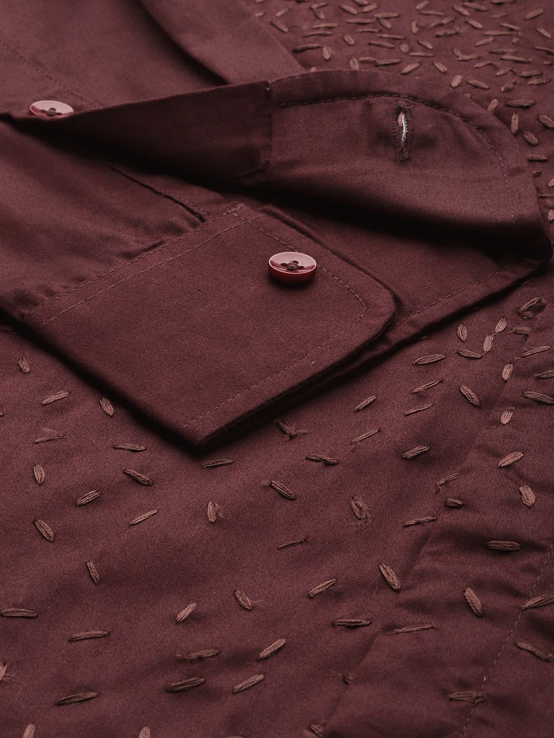 House of Pataudi Self Design Pure Cotton Opaque Party Shirt