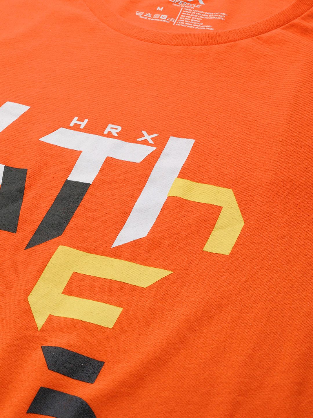 HRX By Hrithik Roshan Lifestyle Men Oxy Fire Bio-Wash Typography Tshirts