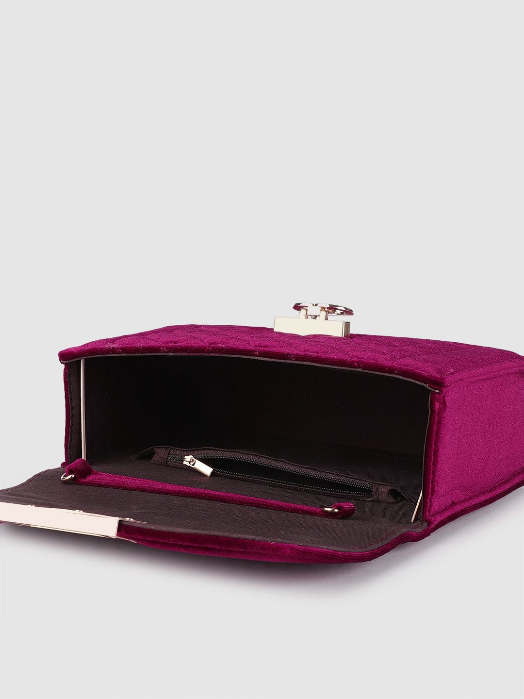 Lino Perros Magenta Quilted Velvet Satchel