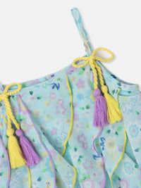 Nauti Nati Floral Print Ruffled Georgette A-Line Dress