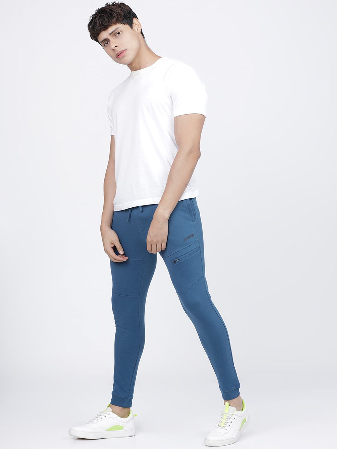 The Indian Garage Co Men Blue Solid Slim-Fit Joggers
