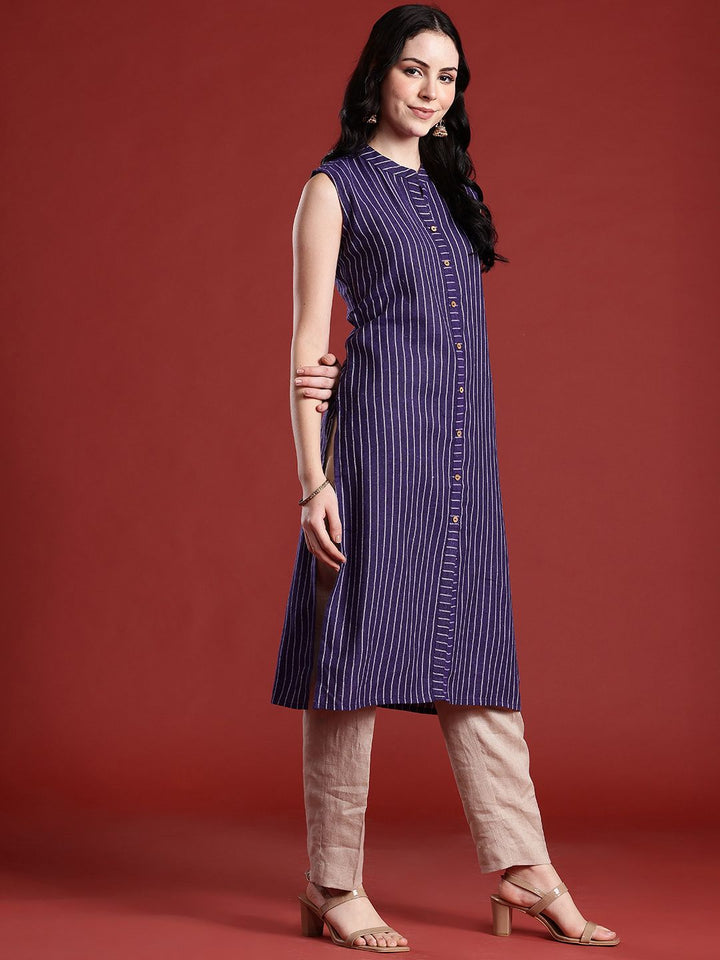 Anouk Women Striped Pure Cotton Kurta