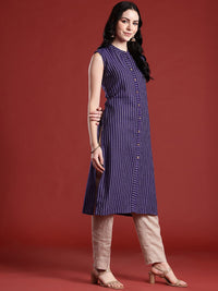 Anouk Women Striped Pure Cotton Kurta