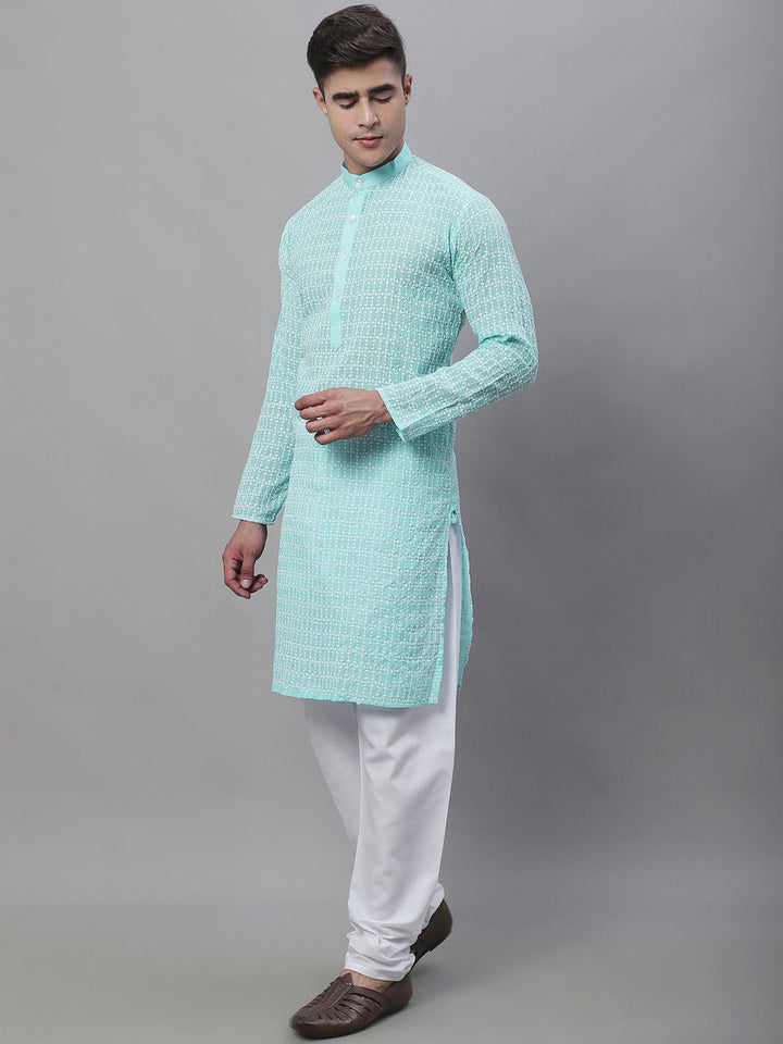 SOJANYA Embroidered Thread Work Pure Cotton Kurta with Churidar