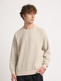 THE BEAR HOUSE Self Design Relaxed Fit Raglan Sleeves Sweatshirt