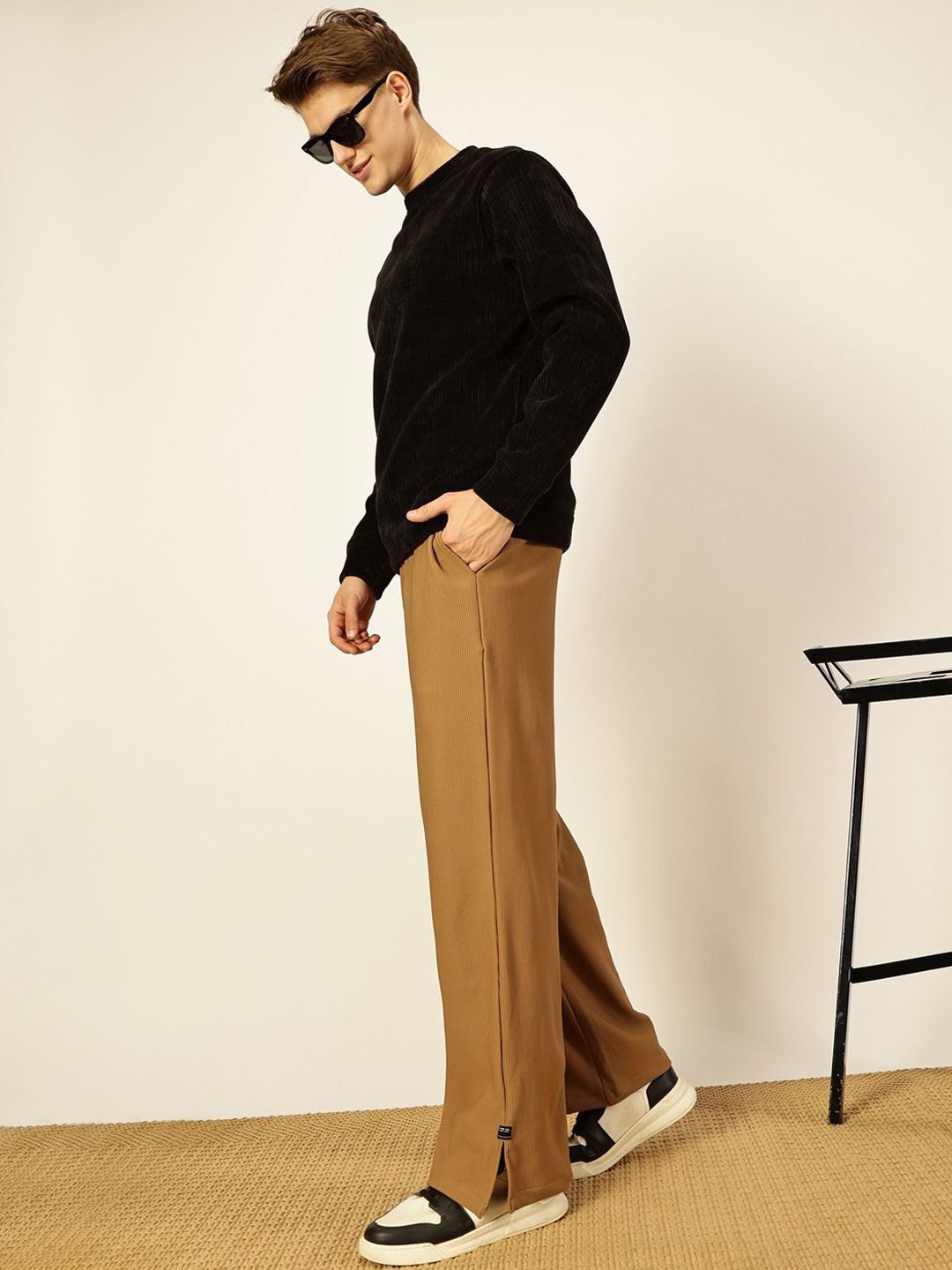 Thomas Scott Men Smart Loose Fit Parallel Trousers