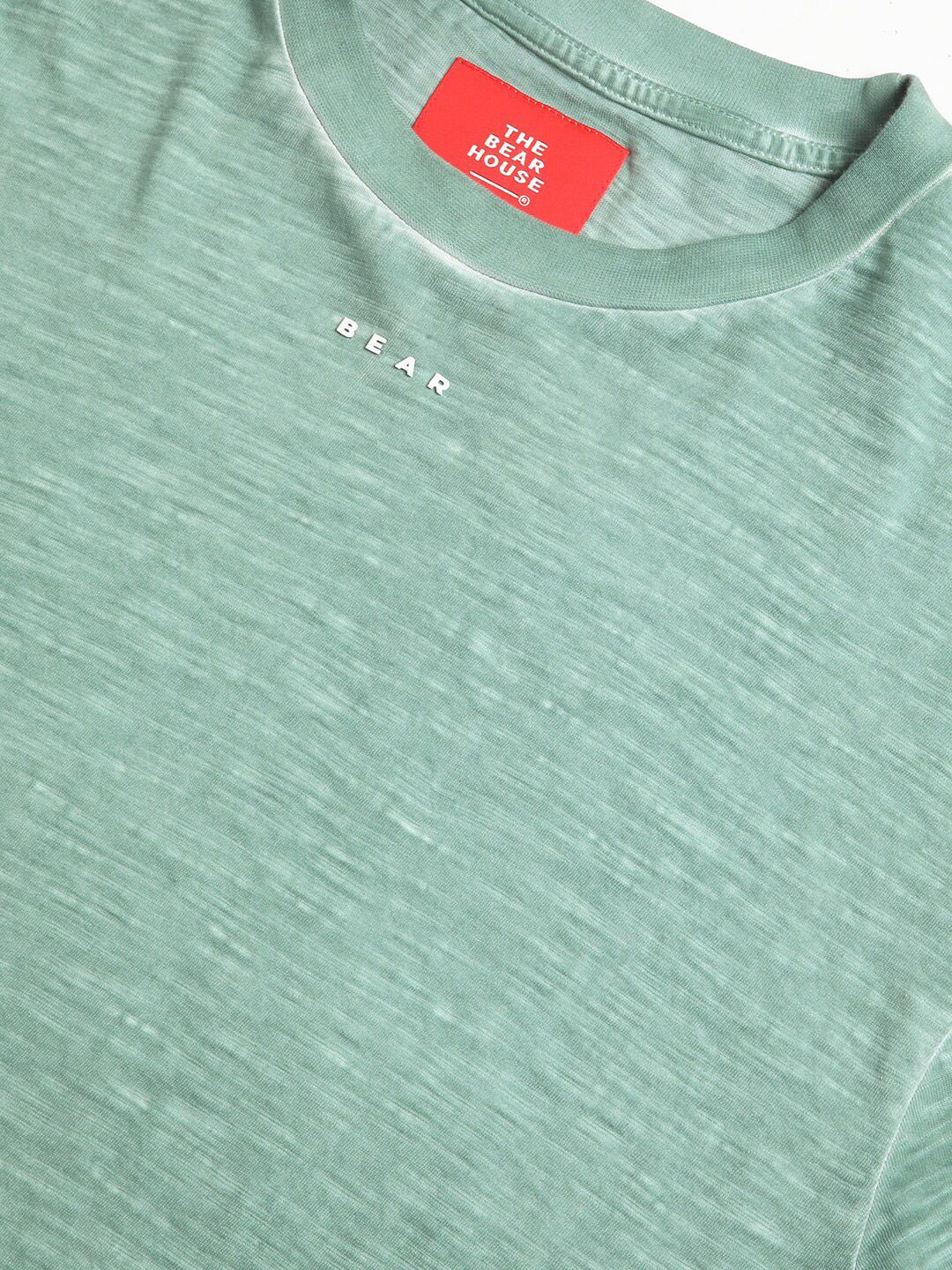 THE BEAR HOUSE Round Neck Drop-Shoulder Pure Cotton T-shirt