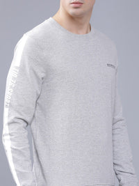The Indian Garage Co Men Grey Melange Solid Hooded Sweatshirt