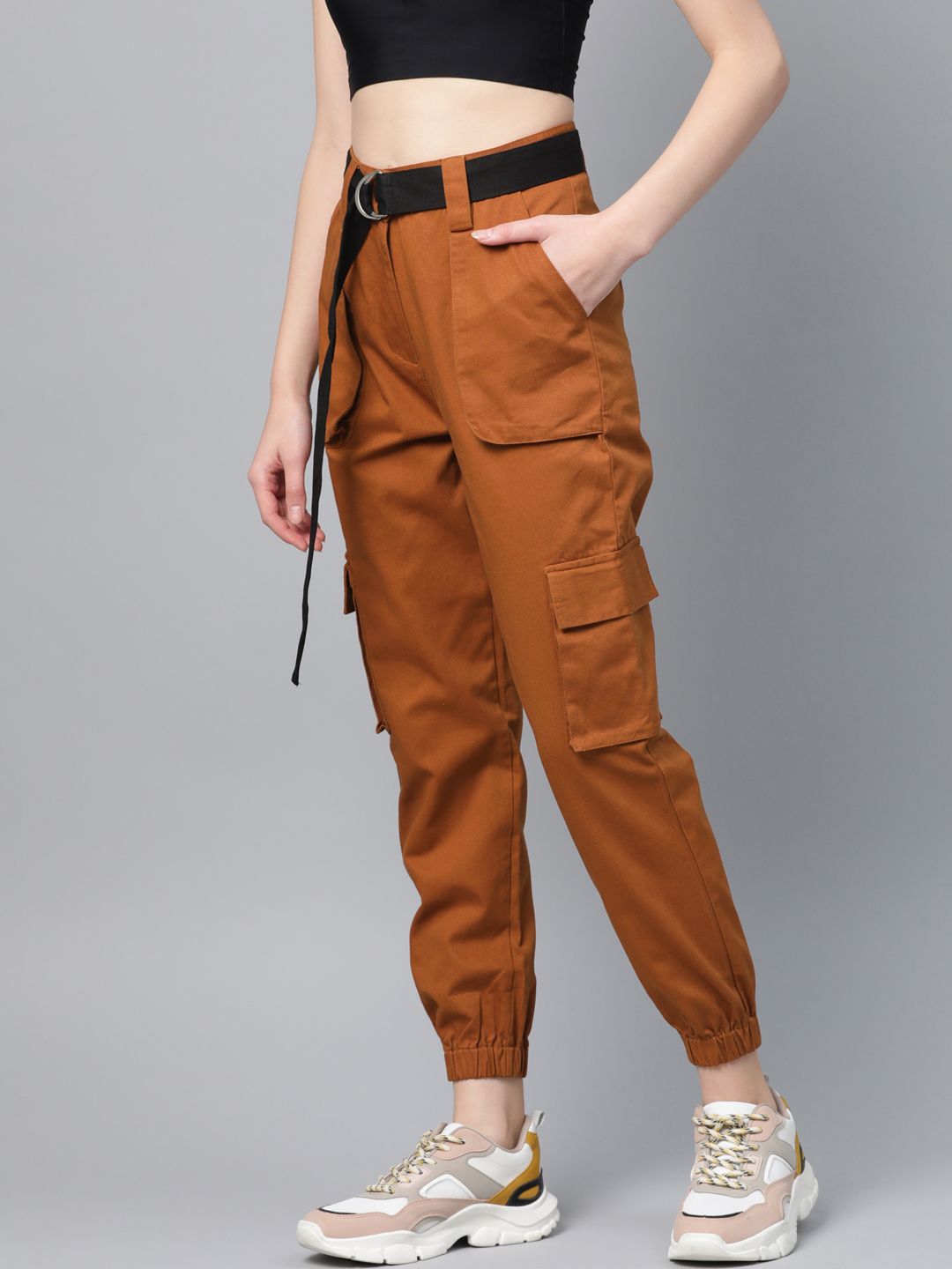 STREET 9 Women Mustard Brown Cargos