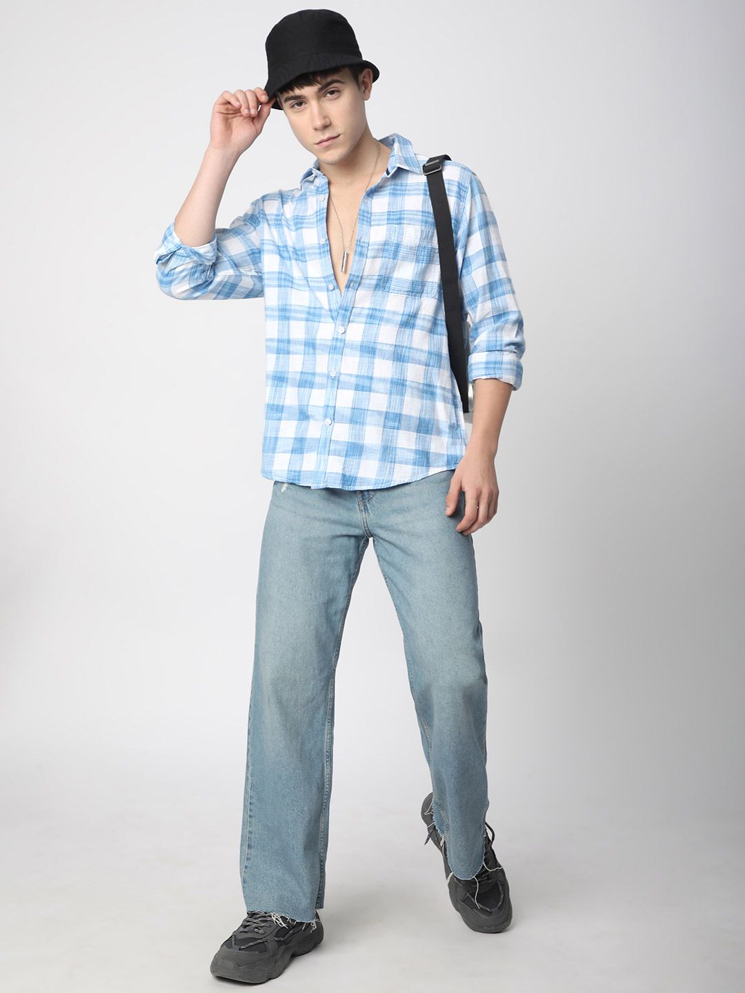 VASTRADO Men Classic Slim Fit Buffalo Checks Opaque Checked Casual Shirt