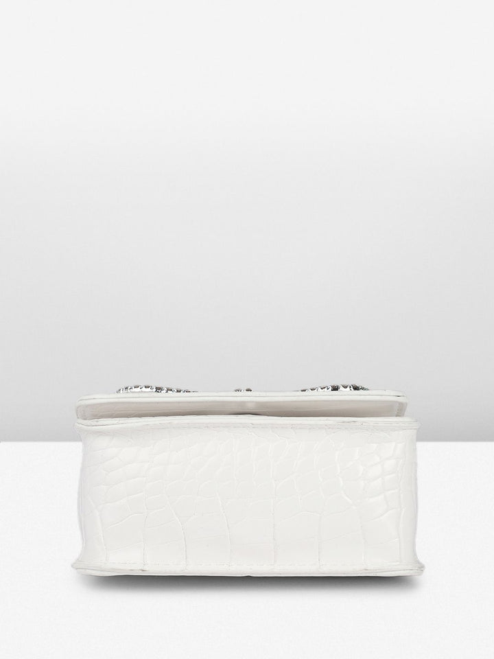 DressBerry Textured Miniature Satchel Bag With Embellished