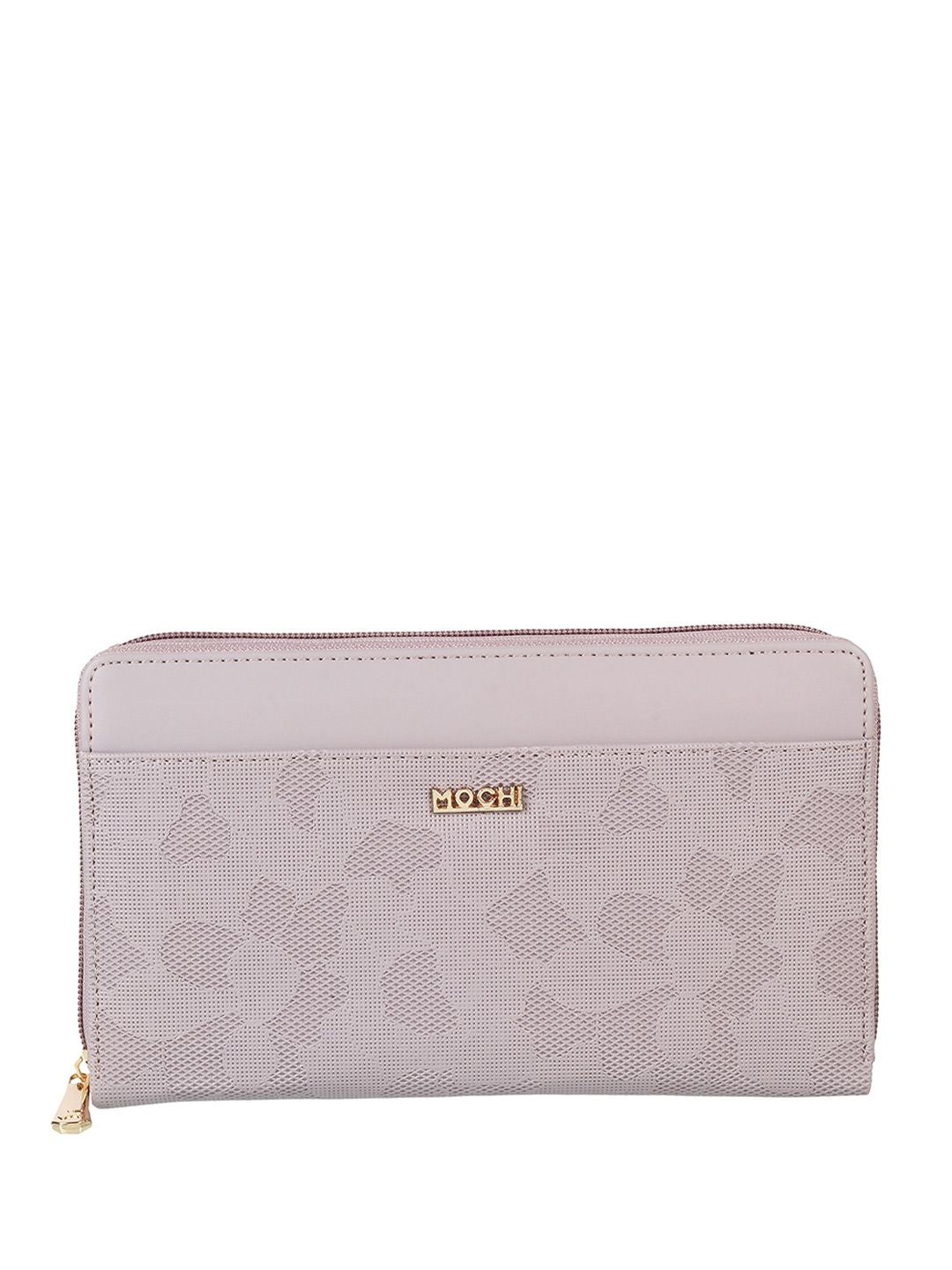 Mochi Women Purple & Gold-Toned Zip Around Wallet
