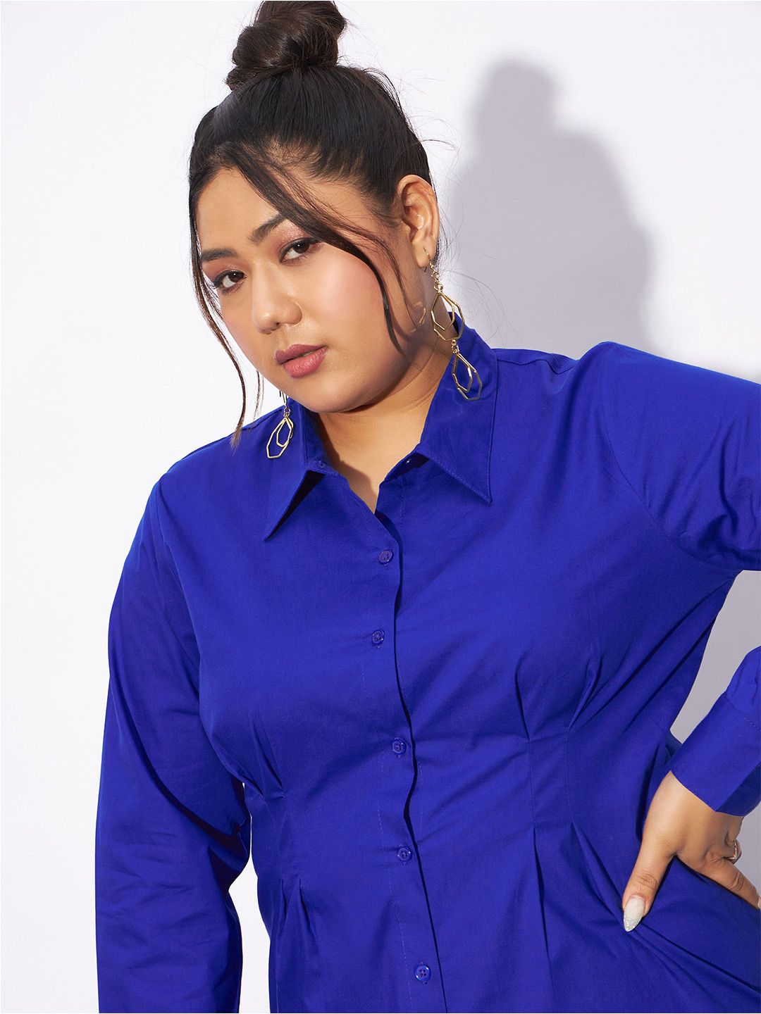 SASSAFRAS Curve Plus Size Pure Cotton Casual Shirt