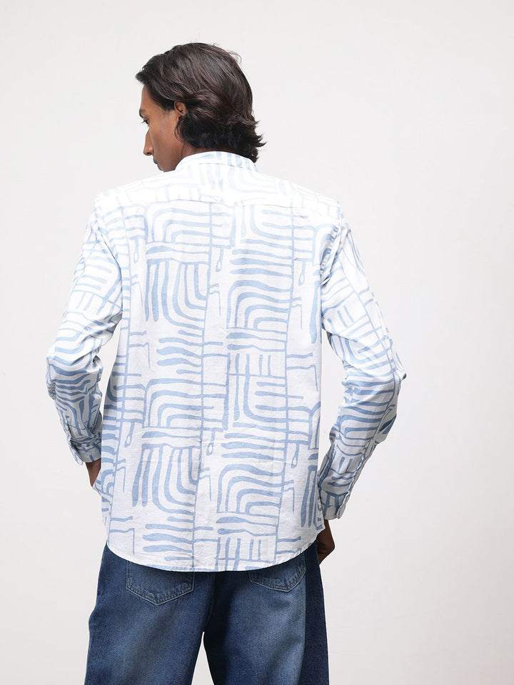 ether Floral Print Pure Cotton Longline Casual Shirt