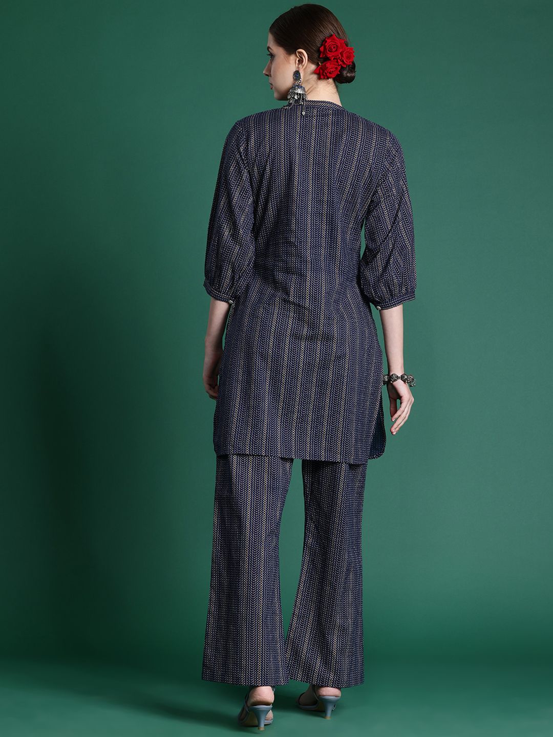 Indo Era Printed Regular Pure Cotton Kurta with Palazzos