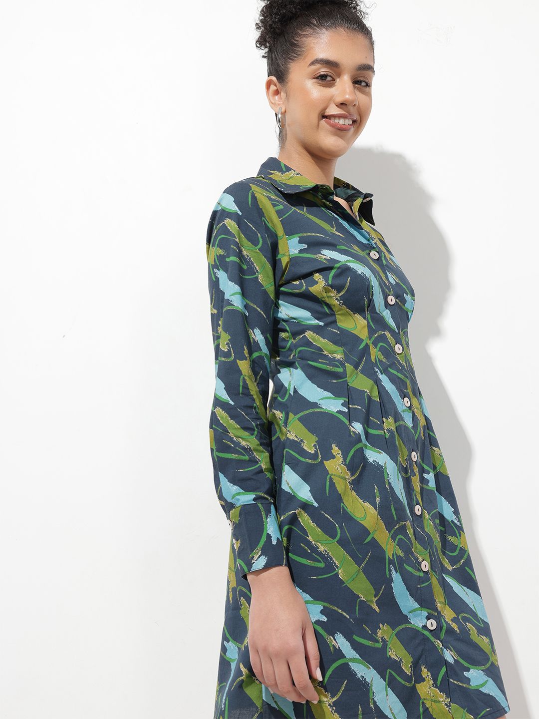 DressBerry Boxed & Bold Printed Shirt Dress