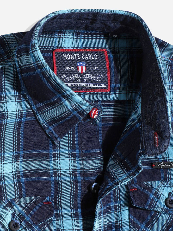 Monte Carlo Boys Tartan Checked Casual Smart Fit Shirt