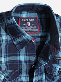 Monte Carlo Boys Tartan Checked Casual Smart Fit Shirt