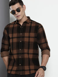 The Indian Garage Co Checked Pure Cotton Casual Shirt
